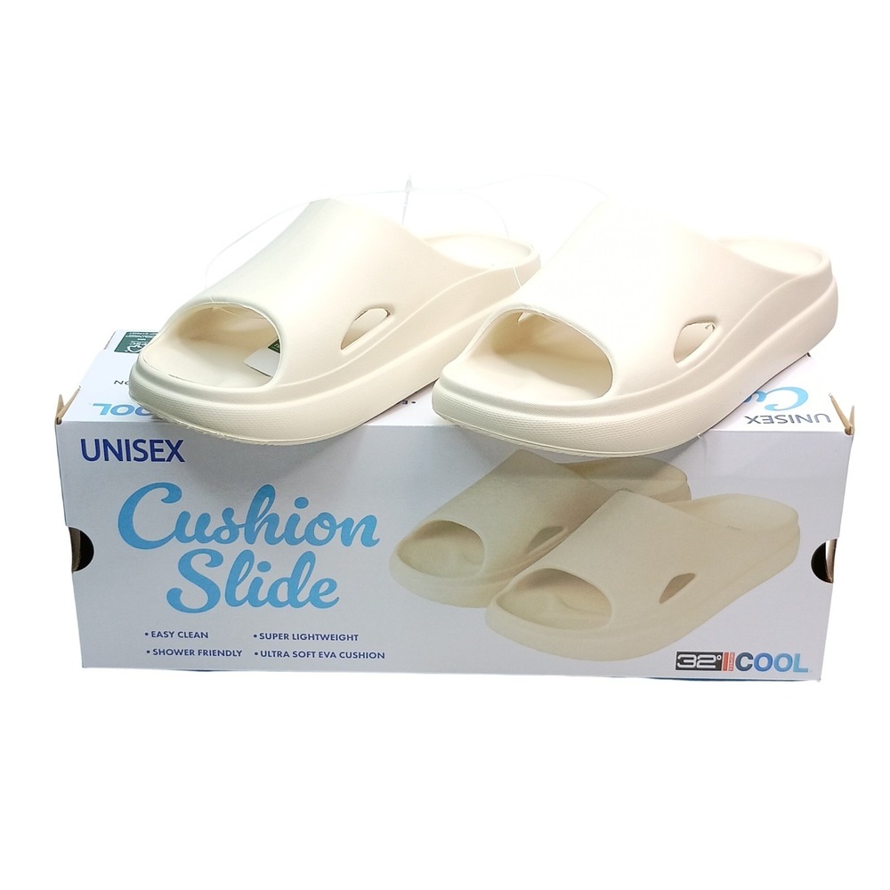 32 Degrees Cushion Slide Women‎ Size L (9-10) Tan EVA Lightweight Sandals